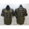 Green Bay Packers #33 Aaron Jones Nike Olive 2021 Salute To Service Limited Player Jersey