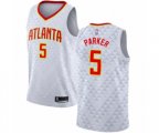 Atlanta Hawks #5 Jabari Parker Authentic White Basketball Jersey - Association Edition