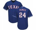 Texas Rangers #24 Hunter Pence Authentic Royal Blue Team Logo Fashion Cool Base Baseball Jersey