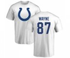 Indianapolis Colts #87 Reggie Wayne White Name & Number Logo T-Shirt
