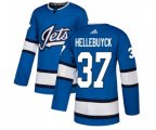 Winnipeg Jets #37 Connor Hellebuyck Premier Blue Alternate NHL Jersey