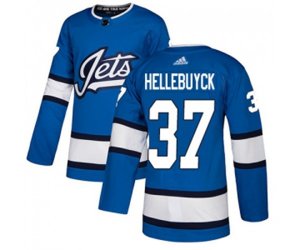 Winnipeg Jets #37 Connor Hellebuyck Premier Blue Alternate NHL Jersey