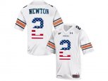 2016 US Flag Fashion Men's Under Armour Cam Newton #2 Auburn Tigers College Football Throwback Jersey - White