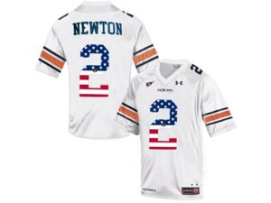 2016 US Flag Fashion Men\'s Under Armour Cam Newton #2 Auburn Tigers College Football Throwback Jersey - White