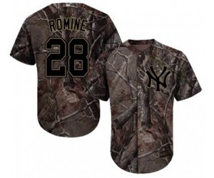 New York Yankees #28 Austin Romine Authentic Camo Realtree Collection Flex Base MLB Jersey