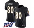 Baltimore Ravens #80 Miles Boykin Black Alternate Vapor Untouchable Limited Player 100th Season Football Jersey