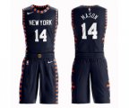 New York Knicks #14 Anthony Mason Swingman Navy Blue Basketball Suit Jersey - City Edition