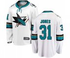 San Jose Sharks #31 Martin Jones Fanatics Branded White Away Breakaway NHL Jersey