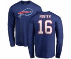 Buffalo Bills #16 Robert Foster Royal Blue Name & Number Logo Long Sleeve T-Shirt