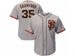 San Francisco Giants #35 Brandon Crawford Authentic Grey Road 2 Cool Base MLB Jersey