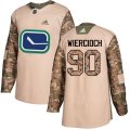 Vancouver Canucks #90 Patrick Wiercioch Authentic Camo Veterans Day Practice NHL Jersey