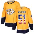 Nashville Predators #51 Austin Watson Authentic Gold USA Flag Fashion NHL Jersey
