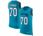 Carolina Panthers #70 Trai Turner Limited Blue Rush Player Name & Number Tank Top Football Jersey
