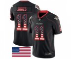 Atlanta Falcons #11 Julio Jones Limited Black Rush USA Flag Football Jersey