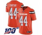 Cleveland Browns #44 Sione Takitaki Orange Alternate Vapor Untouchable Limited Player 100th Season Football Jersey