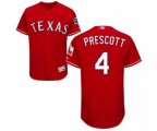 Texas Rangers #4 Dak Prescott Red Alternate Flex Base Authentic Collection Baseball Jersey