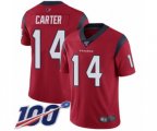 Houston Texans #14 DeAndre Carter Red Alternate Vapor Untouchable Limited Player 100th Season Football Jersey