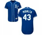 Kansas City Royals #43 Wily Peralta Royal Blue Alternate Flex Base Authentic Collection Baseball Jersey