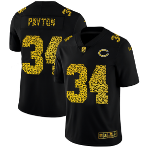 Chicago Bears #34 Walter Payton Men\'s Nike Leopard Print Fashion Vapor Limited NFL Jersey Black