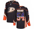 Anaheim Ducks #54 Antoine Morand Authentic Black USA Flag Fashion Hockey Jersey