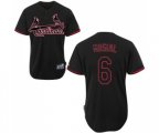 St. Louis Cardinals #6 Stan Musial Authentic Black Fashion Baseball Jersey