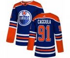 Edmonton Oilers #91 Drake Caggiula Premier Royal Blue Alternate NHL Jersey