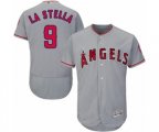 Los Angeles Angels of Anaheim #9 Tommy La Stella Grey Road Flex Base Authentic Collection Baseball Jersey