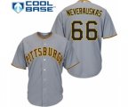 Pittsburgh Pirates Dovydas Neverauskas Replica Grey Road Cool Base Baseball Player Jersey