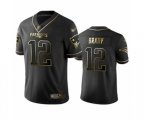 New England Patriots #12 Tom Brady Limited Black Golden Edition Football Jersey