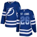 Tampa Bay Lightning #26 Martin St. Louis Authentic Blue Drift Fashion NHL Jersey