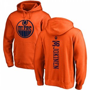 Edmonton Oilers #36 Jussi Jokinen Orange One Color Backer Pullover Hoodie