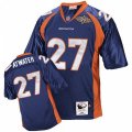 Denver Broncos #27 Steve Atwater Navy Blue Super Bowl Patch Authentic Throwback NFL Jersey