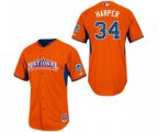 Washington Nationals #34 Bryce Harper Authentic Orange National League 2013 All-Star BP Baseball Jersey