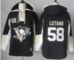 Pittsburgh Penguins #58 Kris Letang Black Pullover Hoodie Stitched NHL Jersey