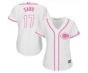 Women\'s Cincinnati Reds #17 Chris Sabo Replica White Fashion Cool Base Baseball Jersey