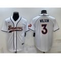 Denver Broncos #3 Russell Wilson White Stitched Cool Base Nike Baseball Jersey