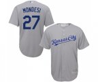 Kansas City Royals #27 Adalberto Mondesi Replica Grey Road Cool Base Baseball Jersey