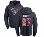 Houston Texans #27 Jose Altuve Navy Blue Name & Number Logo Pullover Hoodie