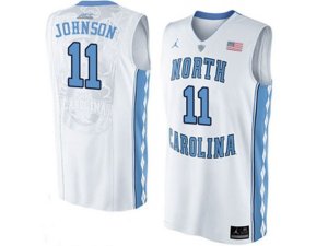 2016 Men\'s North Carolina Tar Heels Brice Johnson #11 College Basketball Jersey - White