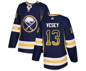 Buffalo Sabres #13 Jimmy Vesey Navy Blue Home Authentic Drift Fashion Stitched Hockey Jersey