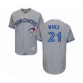 Toronto Blue Jays #21 Luke Maile Grey Road Flex Base Authentic Collection Baseball Player Jersey