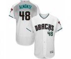 Arizona Diamondbacks #48 Abraham Almonte White Teal Alternate Authentic Collection Flex Base Baseball Jersey