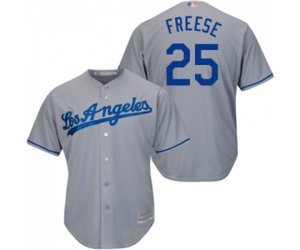 Los Angeles Dodgers #25 David Freese Replica Grey Road Cool Base Baseball Jersey