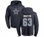 Dallas Cowboys #63 Marcus Martin Navy Blue Name & Number Logo Pullover Hoodie
