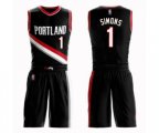 Portland Trail Blazers #1 Anfernee Simons Swingman Black Basketball Suit Jersey - Icon Edition
