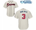 Atlanta Braves #3 Babe Ruth Replica Cream Alternate 2 Cool Base Baseball Jersey