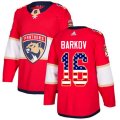 Florida Panthers #16 Aleksander Barkov Authentic Red USA Flag Fashion NHL Jersey