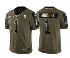 Arizona Cardinals #1 Kyler Murray 2021 Olive Golden Salute To Service Limited Stitched Football Jersey