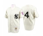 New York Yankees #4 Lou Gehrig Authentic White Throwback Baseball Jersey