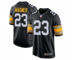 Pittsburgh Steelers #23 Mike Wagner Game Black Alternate Football Jersey